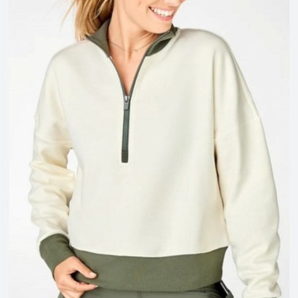 Fabletics Mock Neck 1/2 Zip Pullover (size 1X)